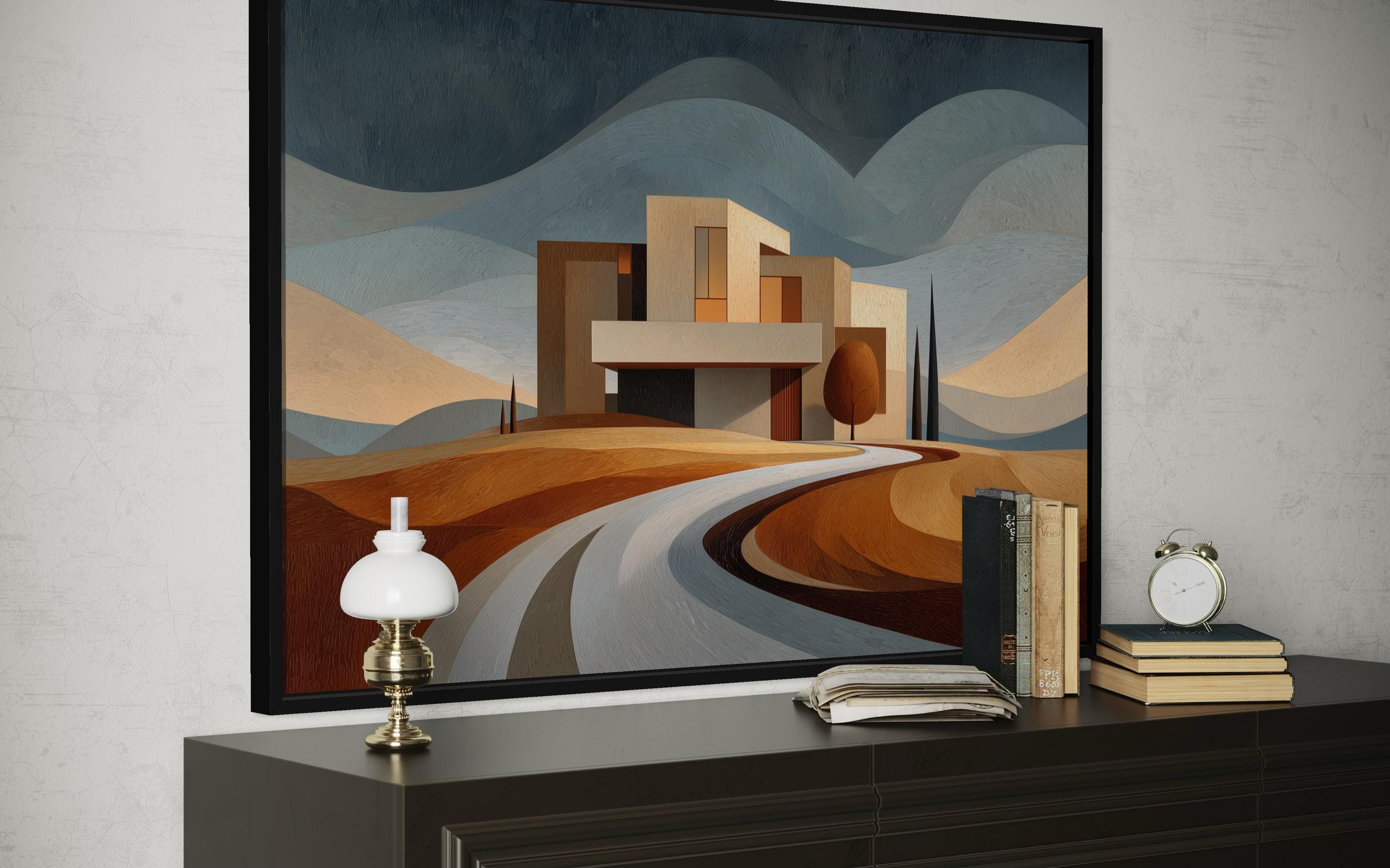 Modern Architecture Wall Art | Luxury Real Estate Office Decor Canvas Print