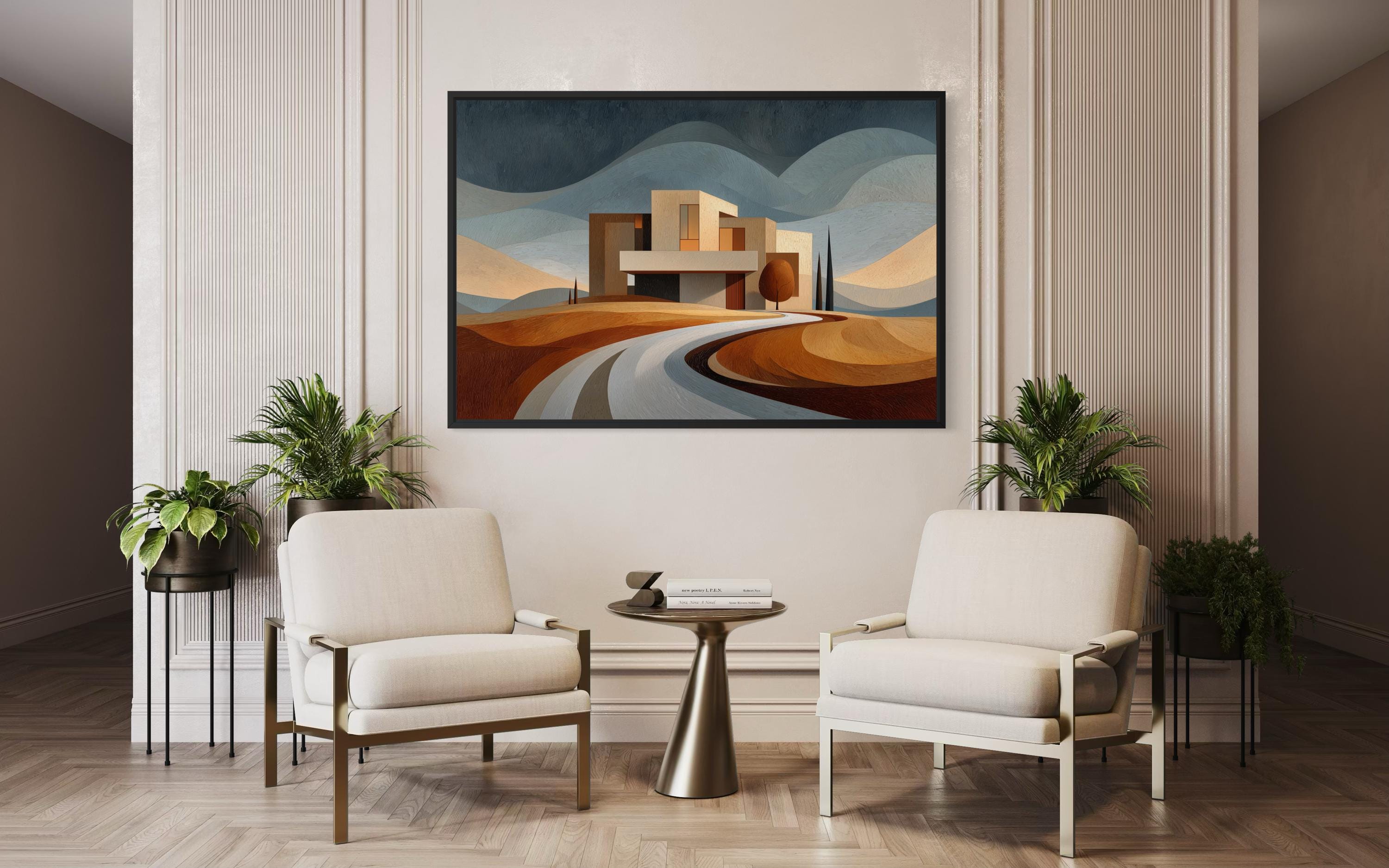 Modern Architecture Wall Art | Luxury Real Estate Office Decor Canvas Print