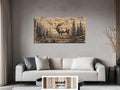 Moose In Forest Distressed Wood Wall Art