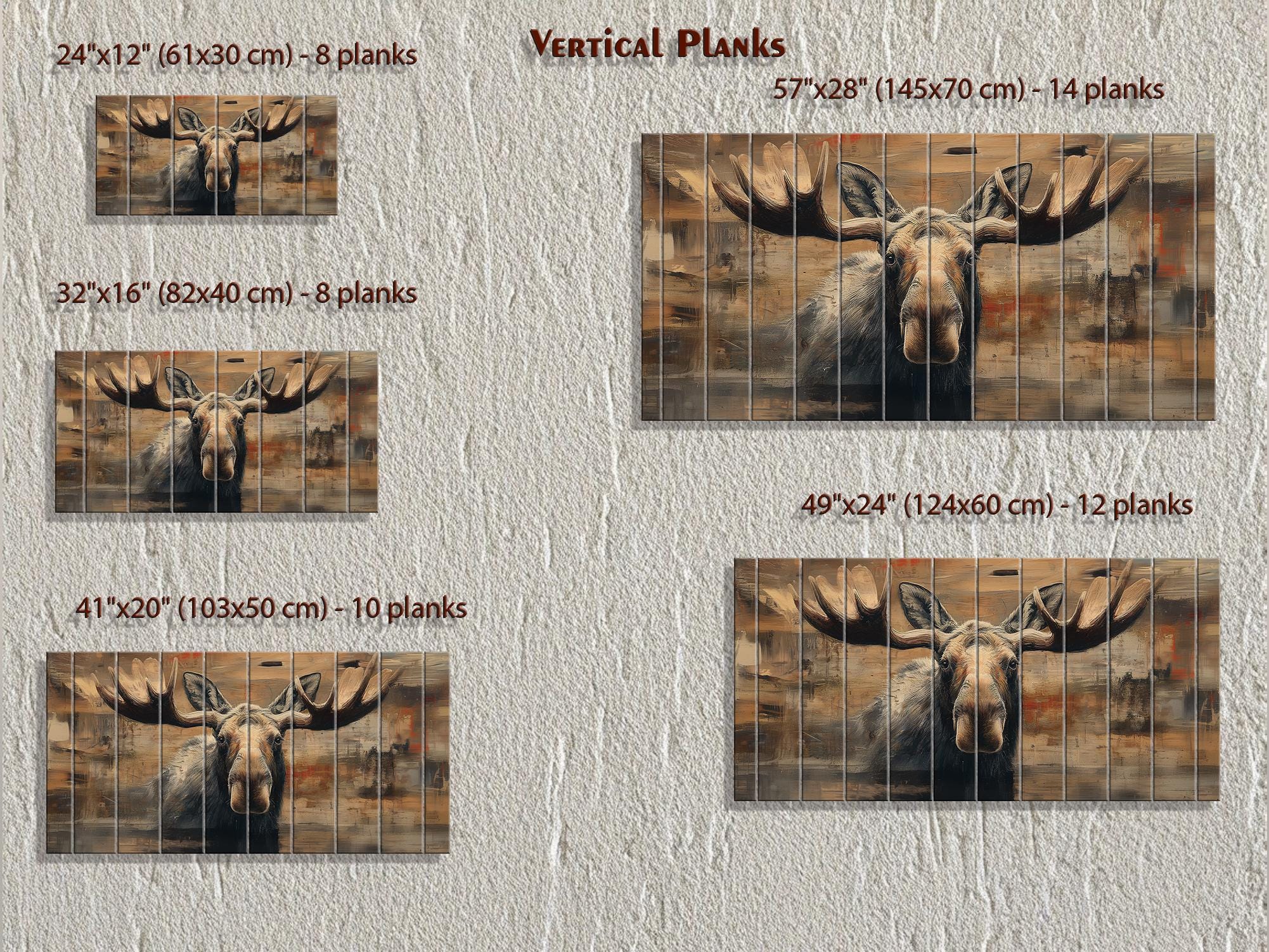 Moose Portrait Large Horizontal Wood Wall Art For Cabin Or Hunting Lodge Decor