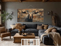 Moose Portrait Large Horizontal Wood Wall Art For Cabin Or Hunting Lodge Decor