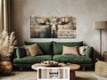 Moose Wall Art - Rustic Cabin Decor Distressed Wood Print | Wildlife Wood Panel