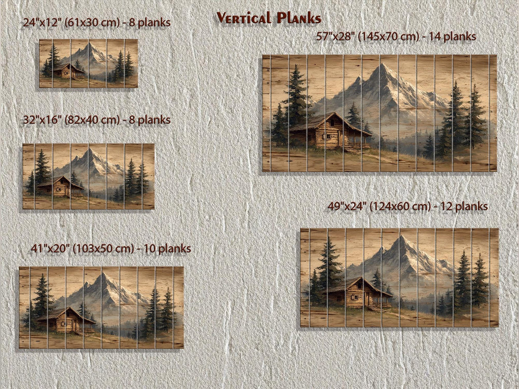 Mountain Cabin Distressed Wood Wall Art For Cabin Decor