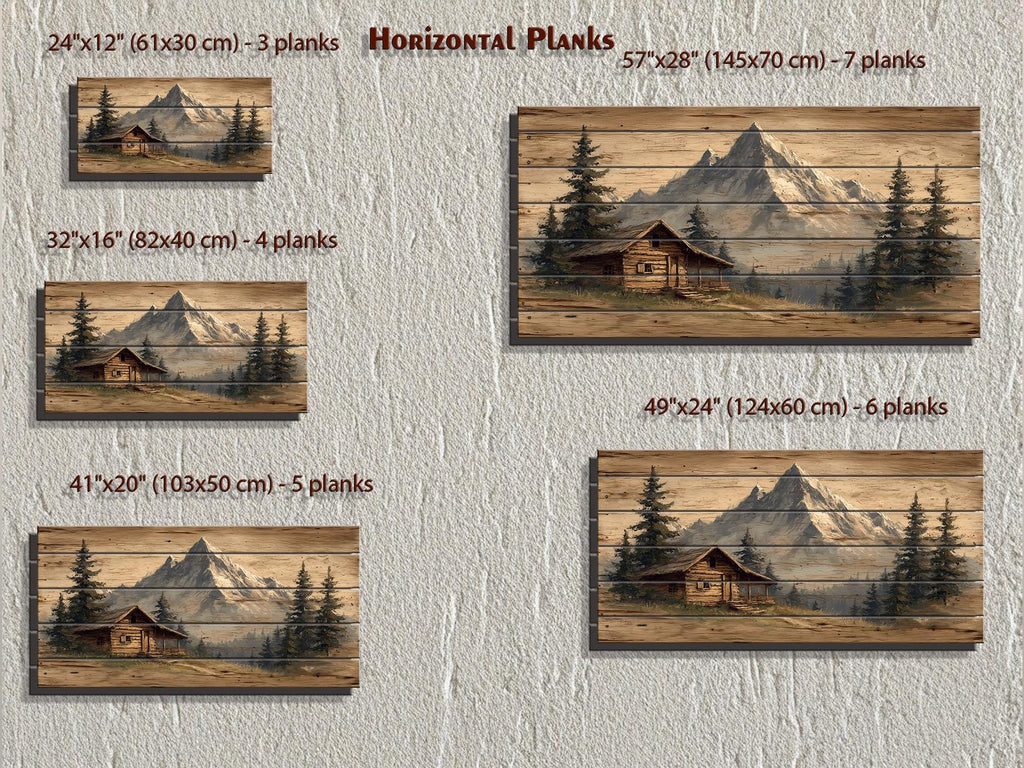 Mountain Cabin Distressed Wood Wall Art For Cabin Decor