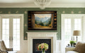 Mountain Cabin Seen Through Open Window Canvas Wall Art