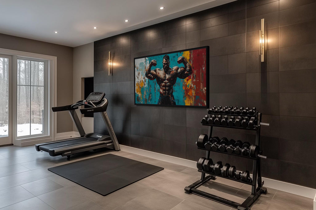Muscular Man Wall Art – Bold Strength Workout Room Canvas | Fitness Motivation Art