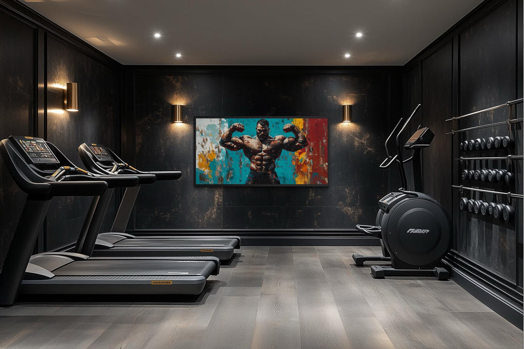 Muscular Man Wall Art – Bold Strength Workout Room Canvas | Fitness Motivation Art
