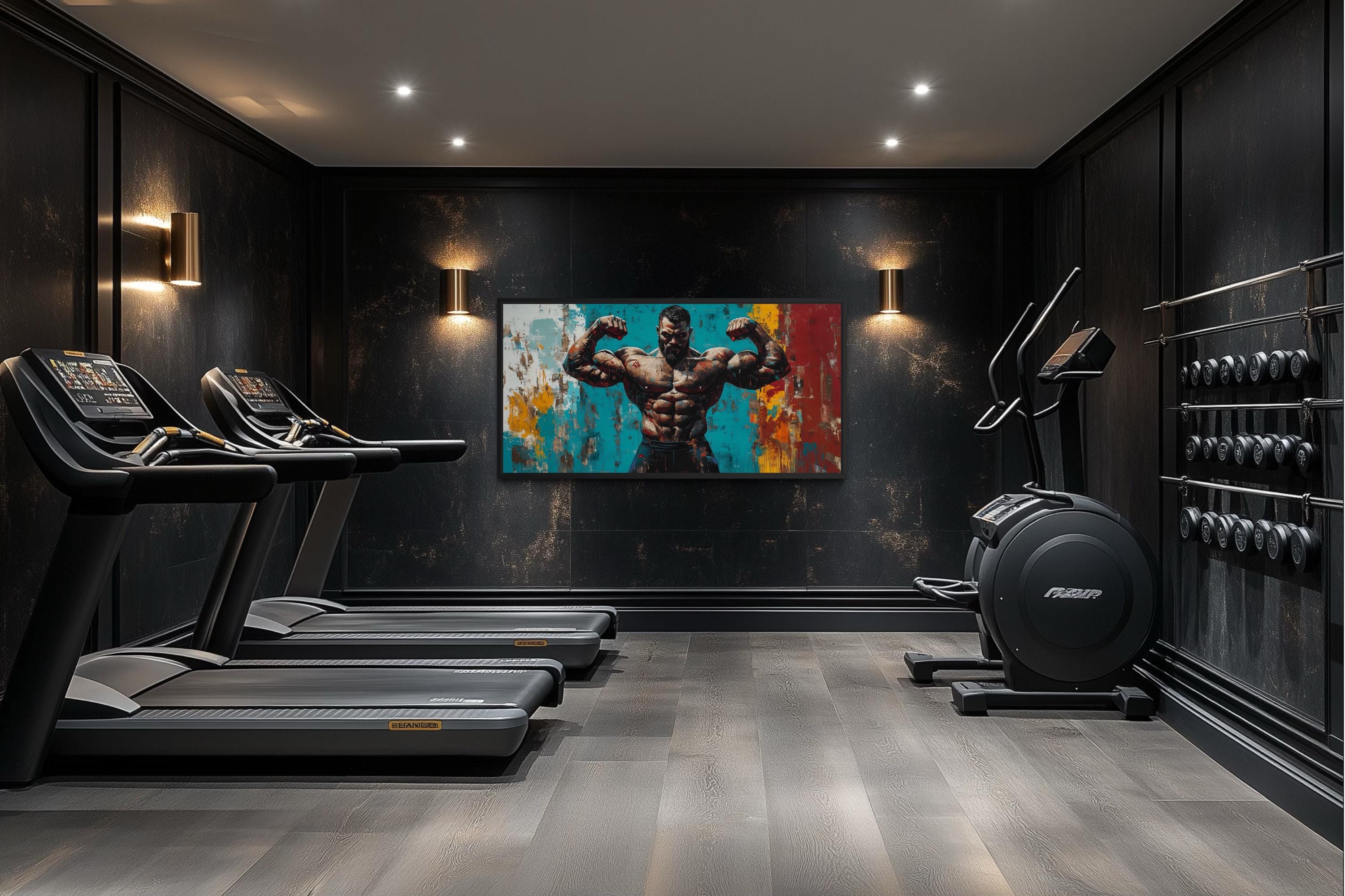 Muscular Man Wall Art – Bold Strength Workout Room Canvas | Fitness Motivation Art