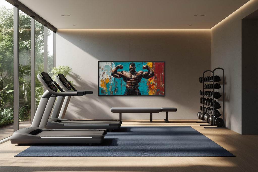 Muscular Man Wall Art – Bold Strength Workout Room Canvas | Fitness Motivation Art
