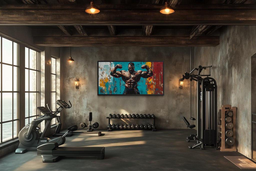 Muscular Man Wall Art – Bold Strength Workout Room Canvas | Fitness Motivation Art