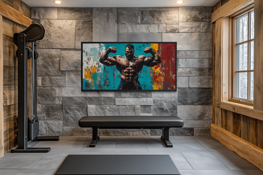 Muscular Man Wall Art – Bold Strength Workout Room Canvas | Fitness Motivation Art