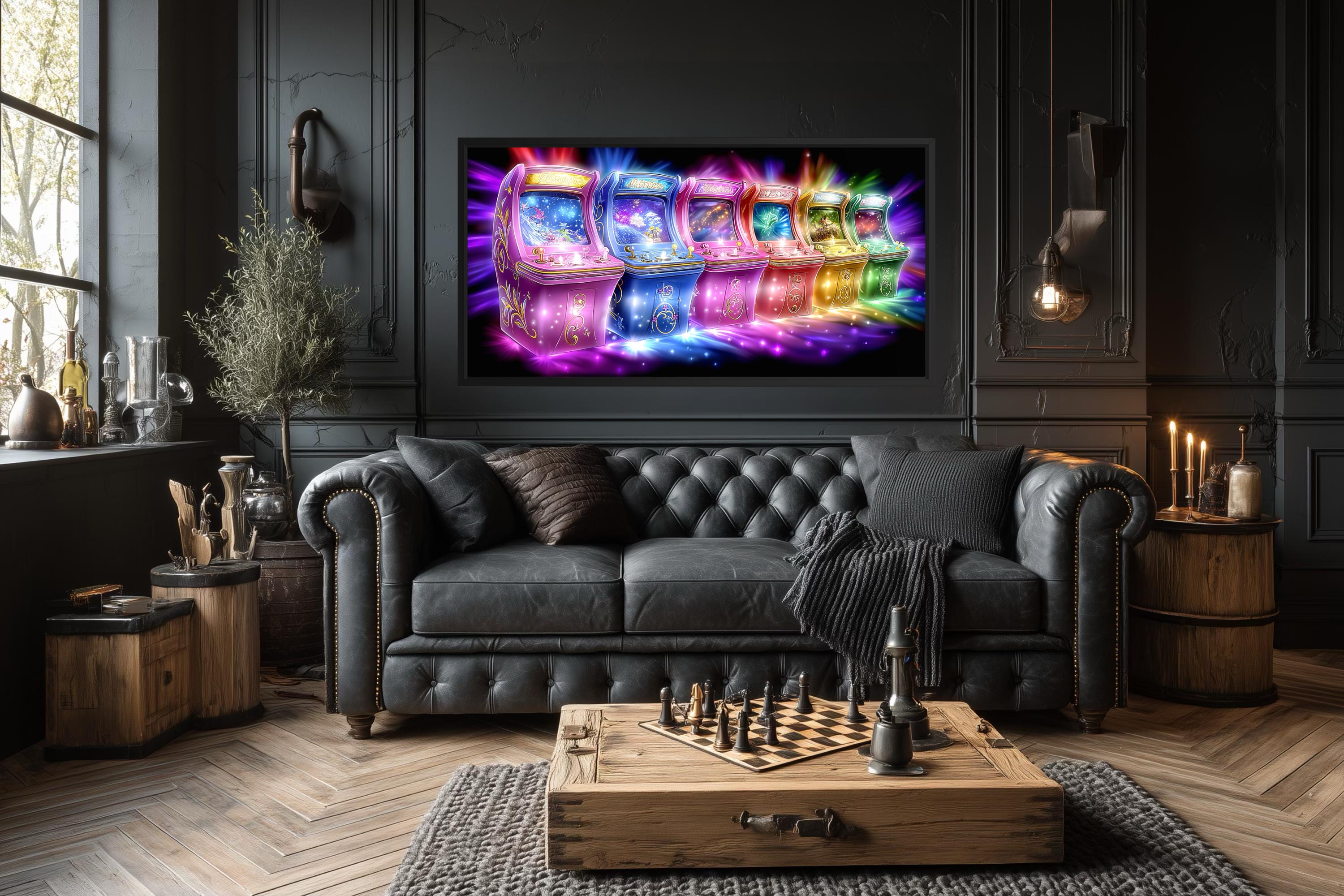 Neon Retro Arcade Wall Art Gaming Canvas Wall Art