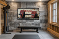 No Excuses Motivational Gym Framed Canvas Wall Art With Red Barbell Painting