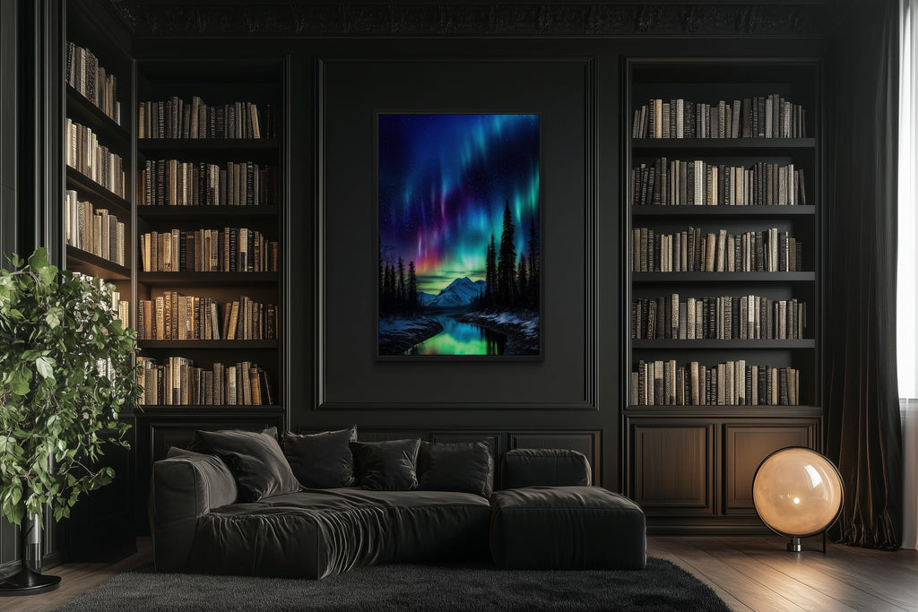Northern Lights Stunning Aurora Borealis Framed Canvas Wall Art