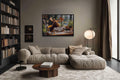 Office Moose Reading Newspaper Framed Canvas Wall Art