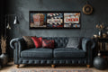 Popcorn, Clapper And Cinema Ticket Collage Framed Canvas Wall Art For Movie Room