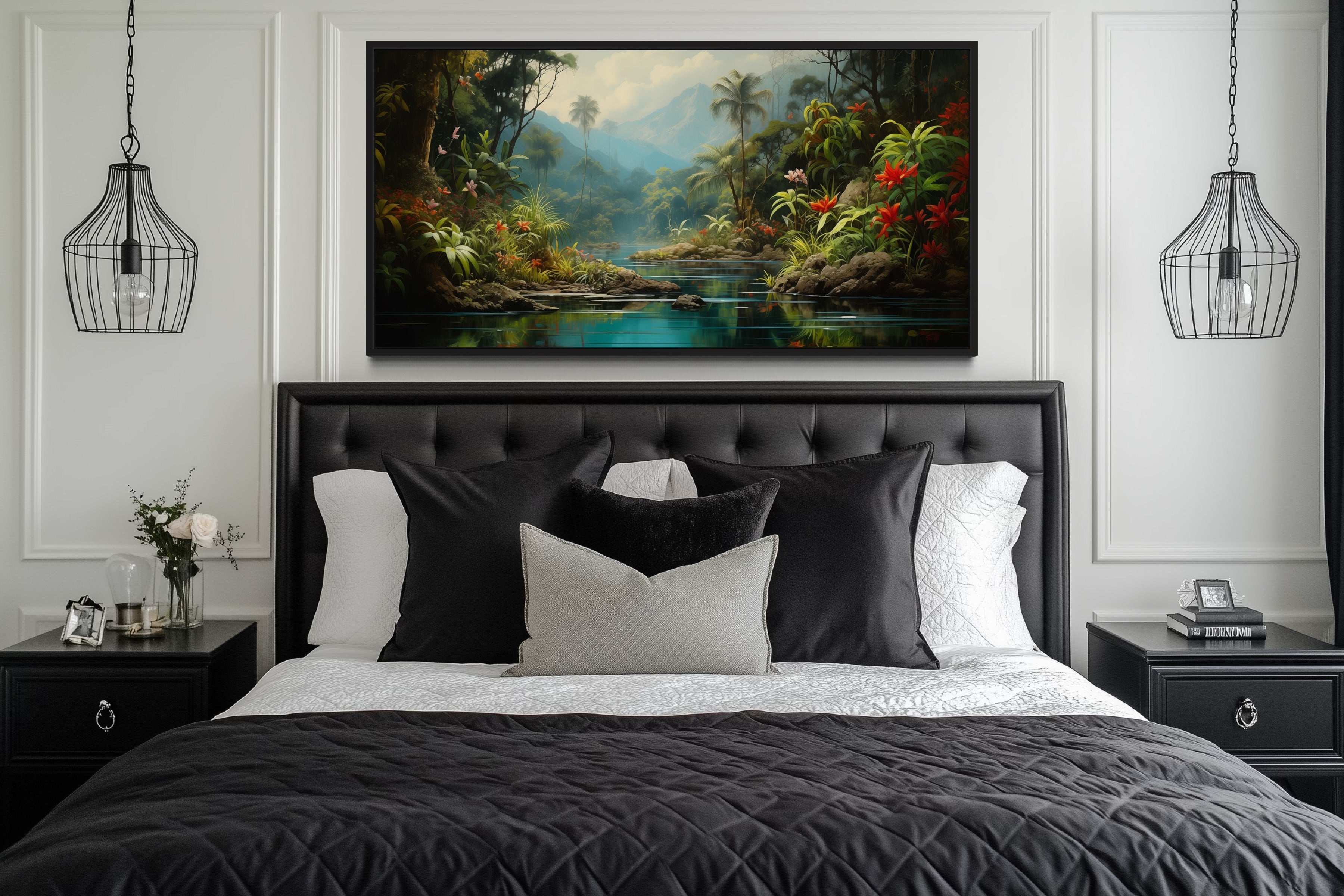 Rainforest Wall Art – Framed Tropical Canvas | Vibrant Forest Painting