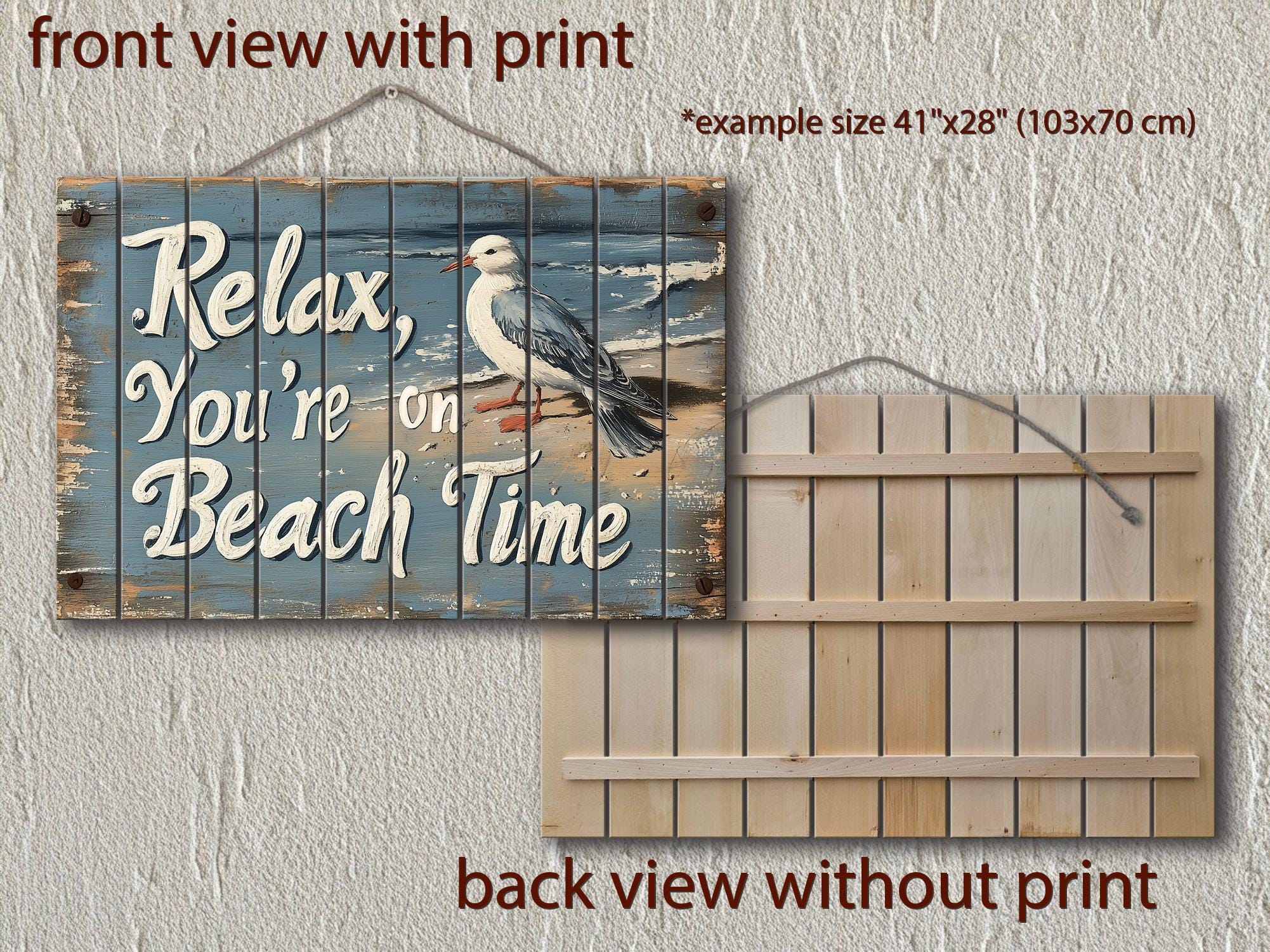 Relax You’re On Beach Time Wood Wall Art
