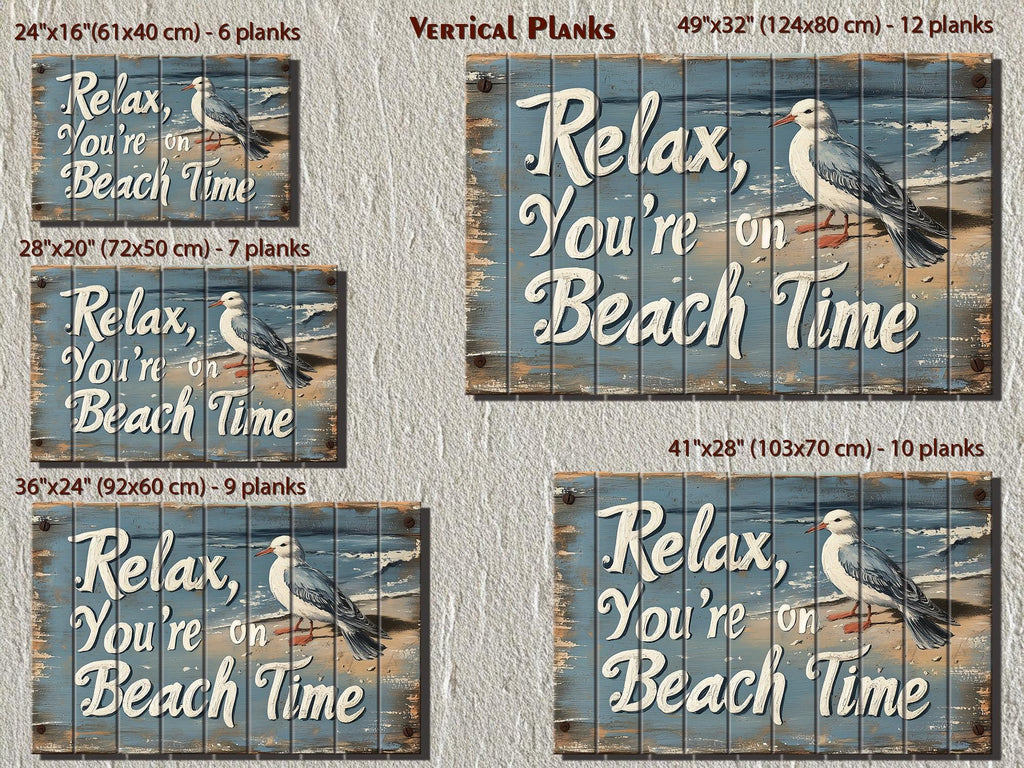 Relax You’re On Beach Time Wood Wall Art