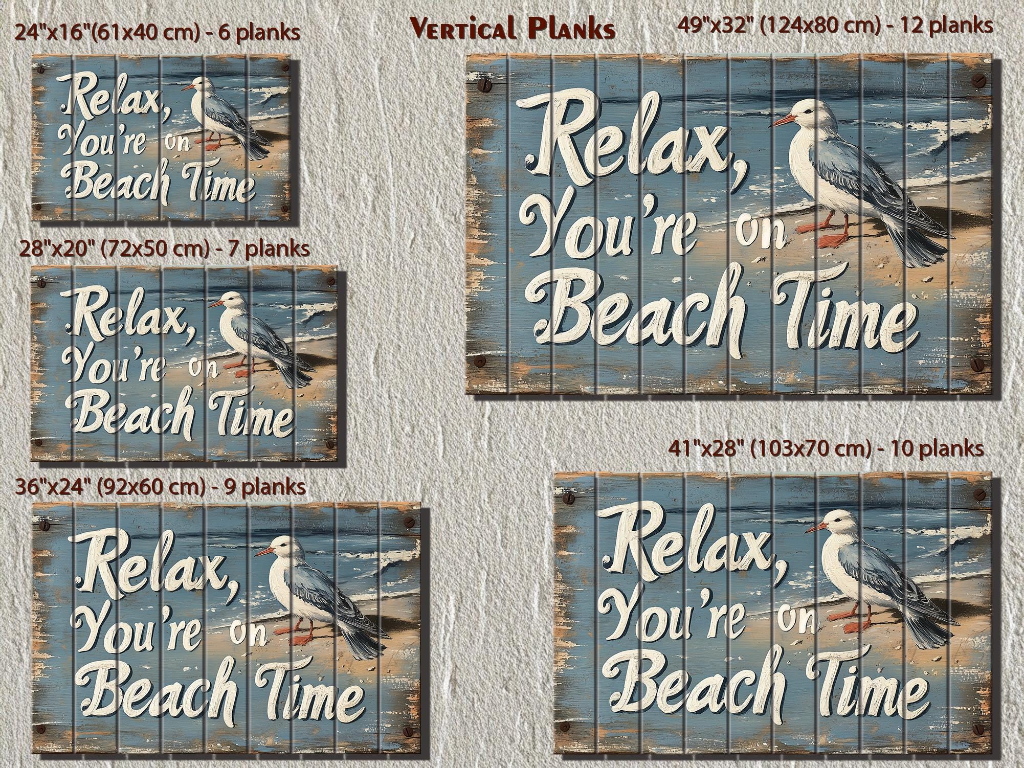 Relax You’re On Beach Time Wood Wall Art