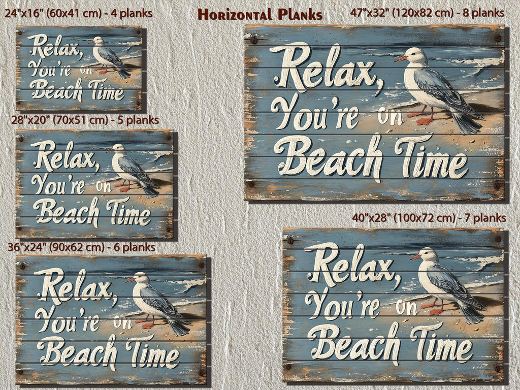 Relax You’re On Beach Time Wood Wall Art