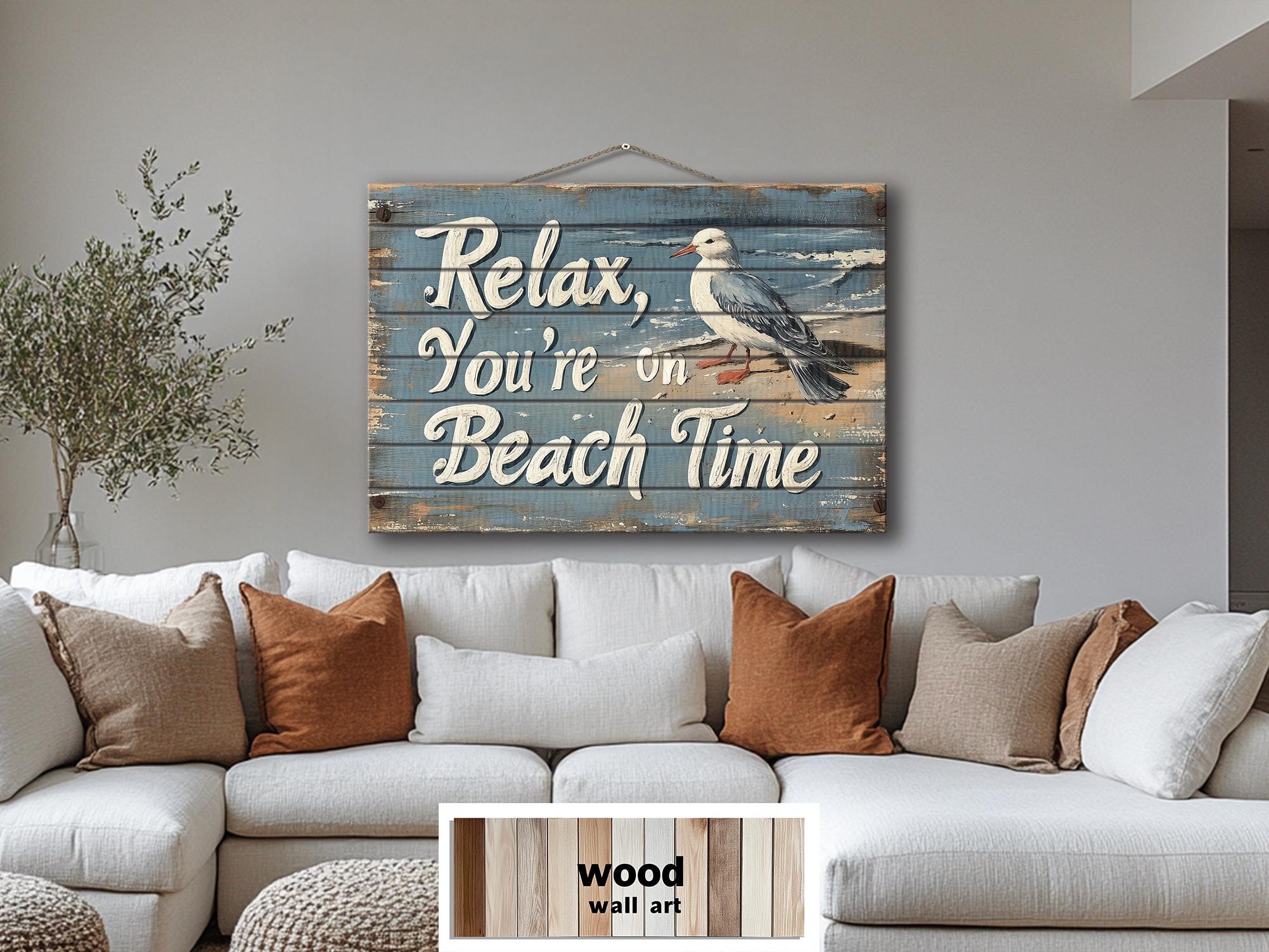 Relax You’re On Beach Time Wood Wall Art