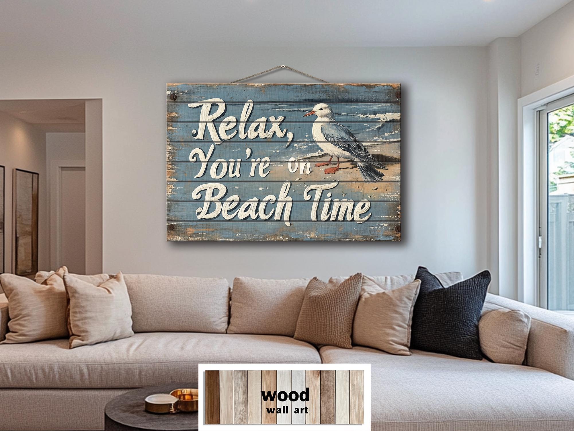 Relax You’re On Beach Time Wood Wall Art