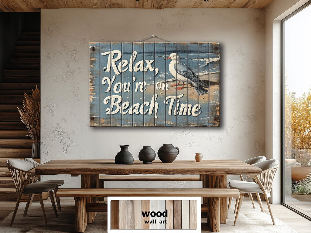 Relax You’re On Beach Time Wood Wall Art