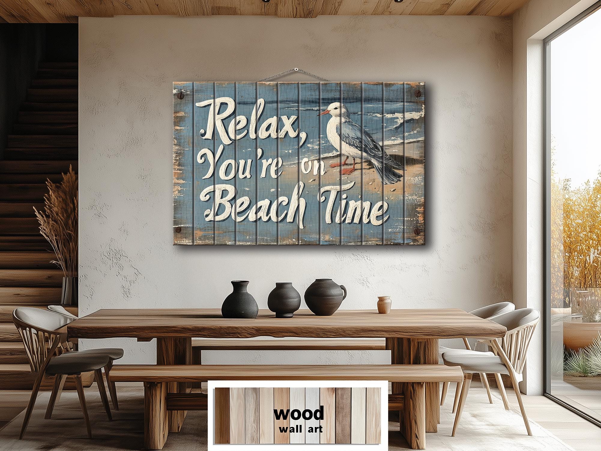 Relax You’re On Beach Time Wood Wall Art