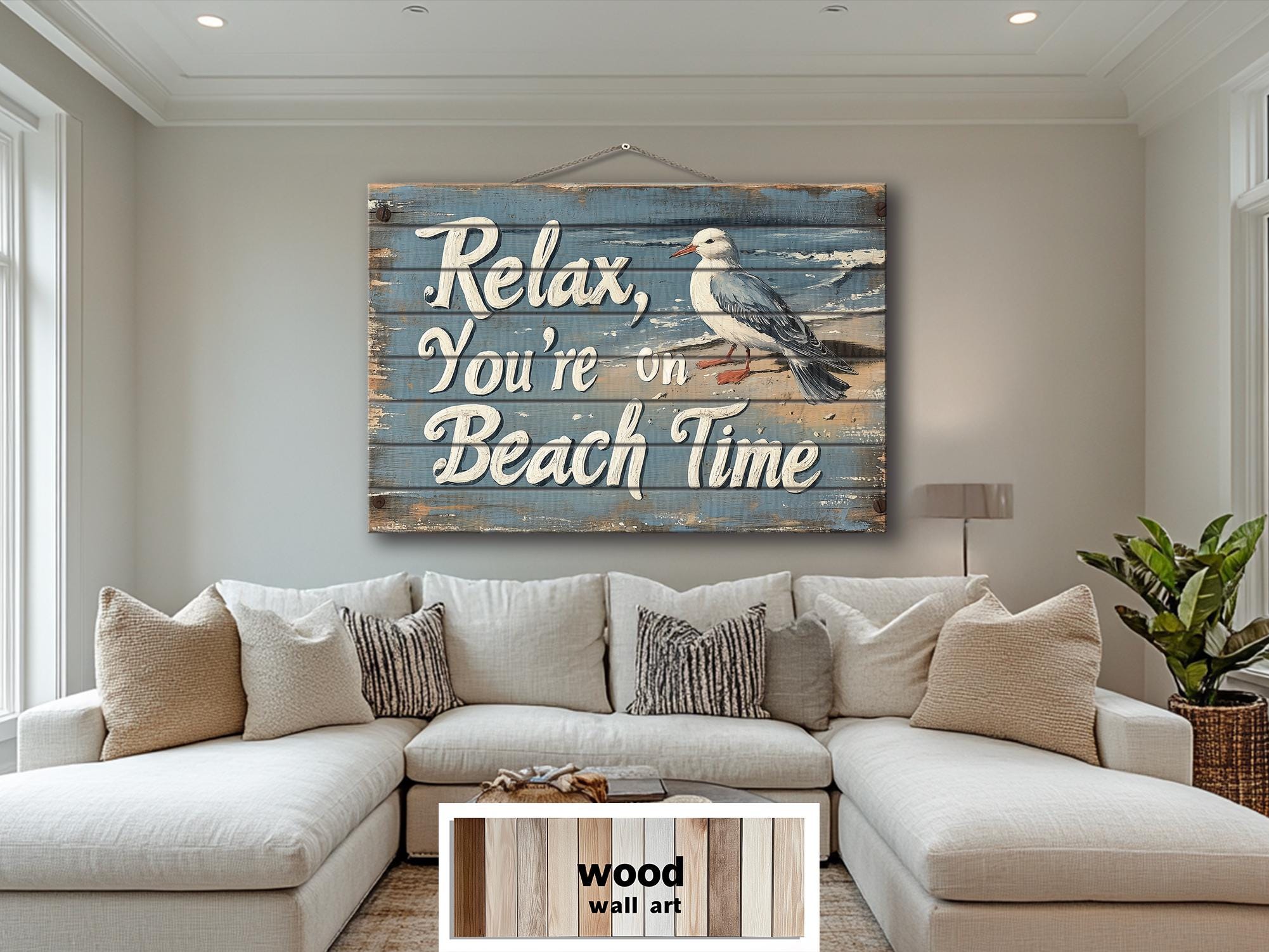 Relax You’re On Beach Time Wood Wall Art