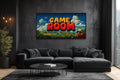 Retro Pixel Game Room Sign Canvas Wall Art