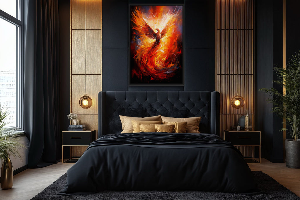Rising Phoenix Framed Canvas Wall Art