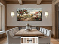 Rustic Apple Orchard With Barn Distressed Wood Dining Room Wall Art