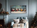 Rustic Christmas Winter Village Distressed Wood Wall Art