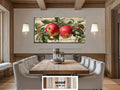 Rustic Red Apples on Branch Distressed Wood Wall Art