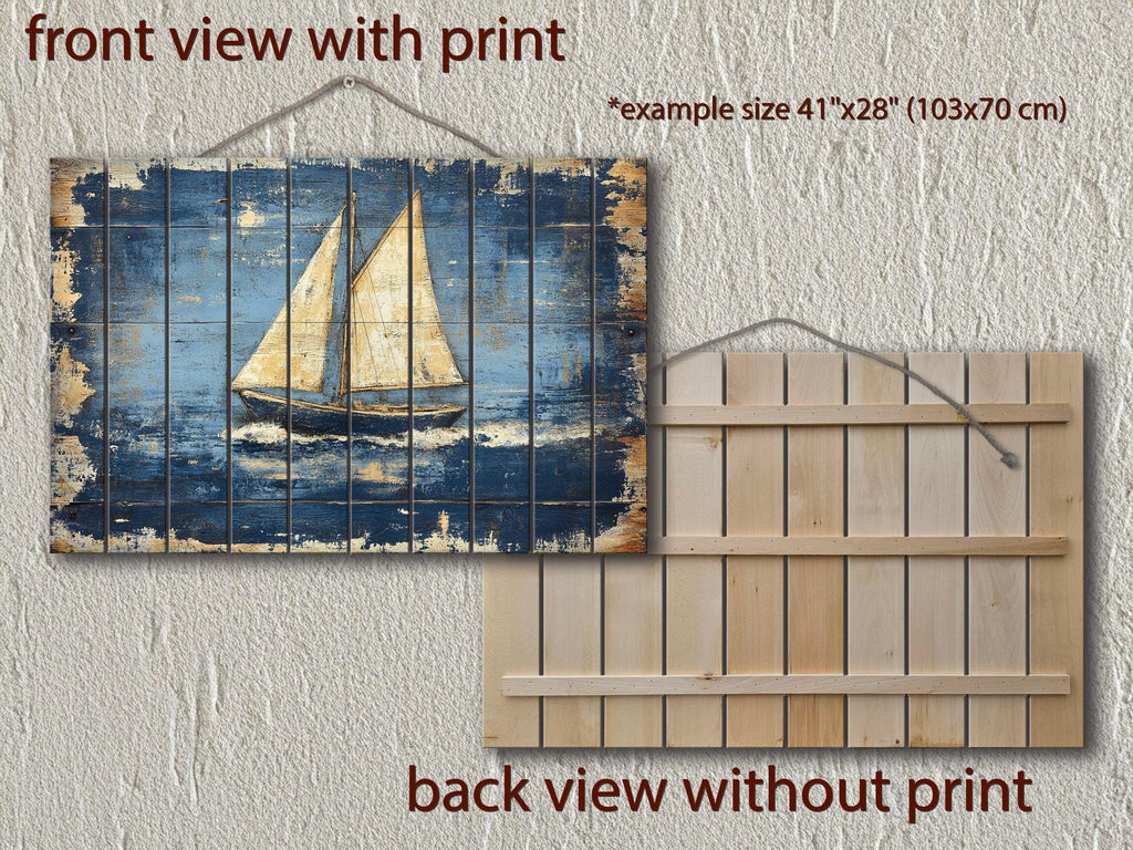 Rustic Sailboat Wood Sign Wall Art For Beach House