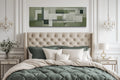 Sage Green Geometric Bauhaus Above Bed Long Horizontal Wall Art