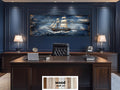 Sailing Ship Nautical Long Narrow Distressed Wood Wall Art