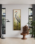 Sandhill Crane Tall Narrow Vertical Canvas Wall Art