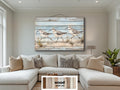Sandpipers Walking On Beach Rustic Wood Wall Art