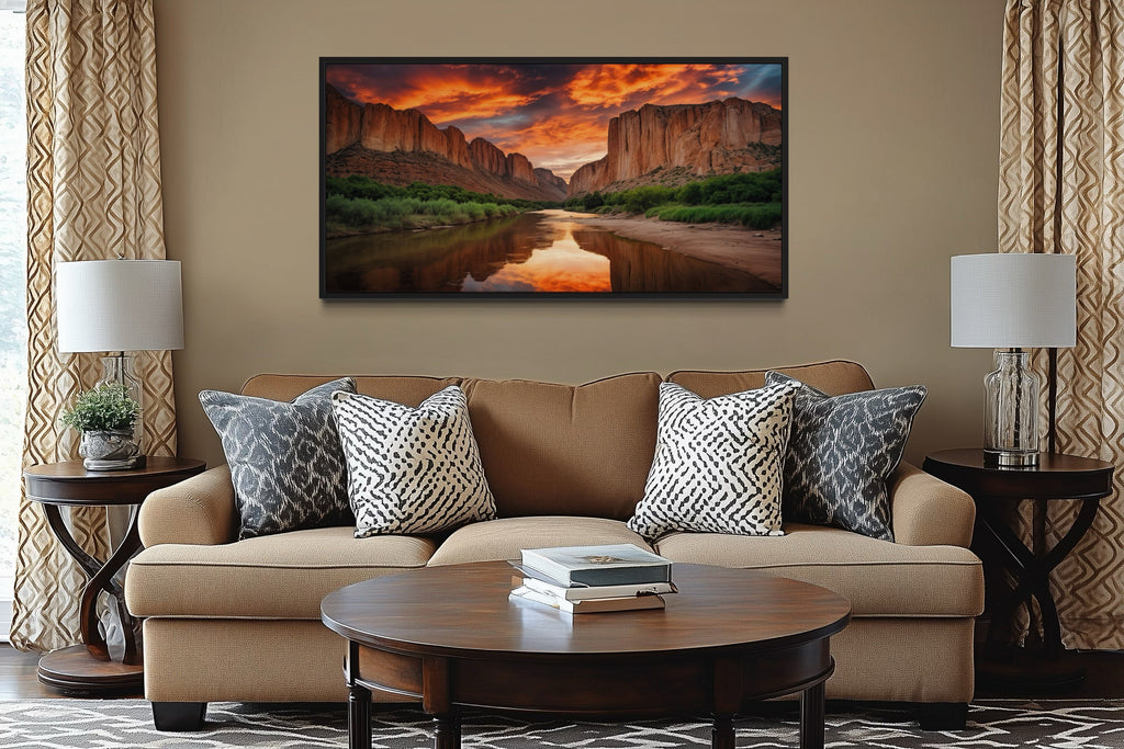 Santa Elena Canyon Big Bend National Park Sunset Canvas Wall Art