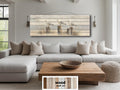 Seagulls on Beach Posts Large Horizontal Wood Wall Art For Beach House Decor