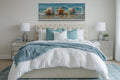 Seashell And Starfish Beach Scene Framed Canvas Wall Art