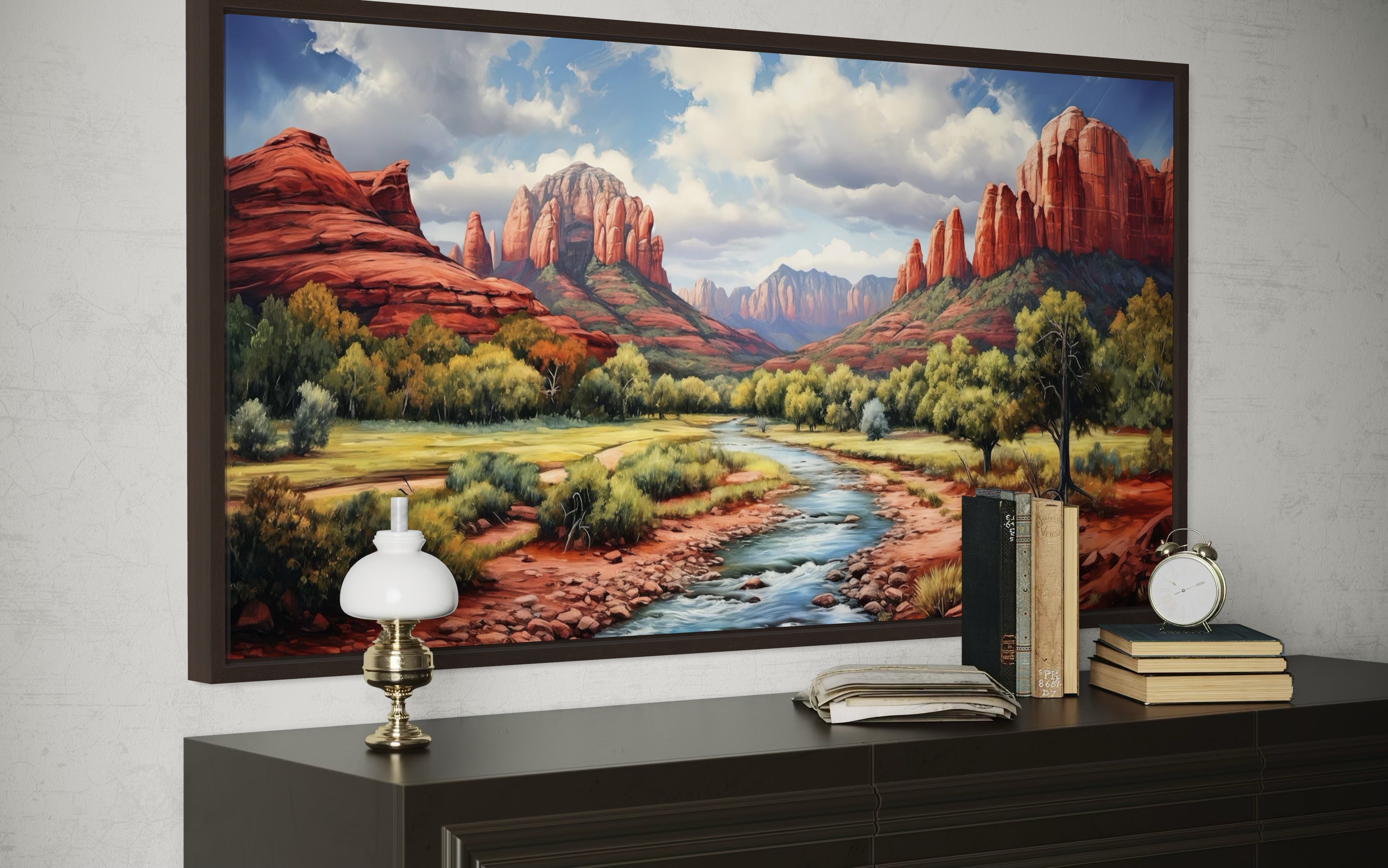 Sedona Arizona Red Rock State Park Southwestern Framed Canvas Wall Art