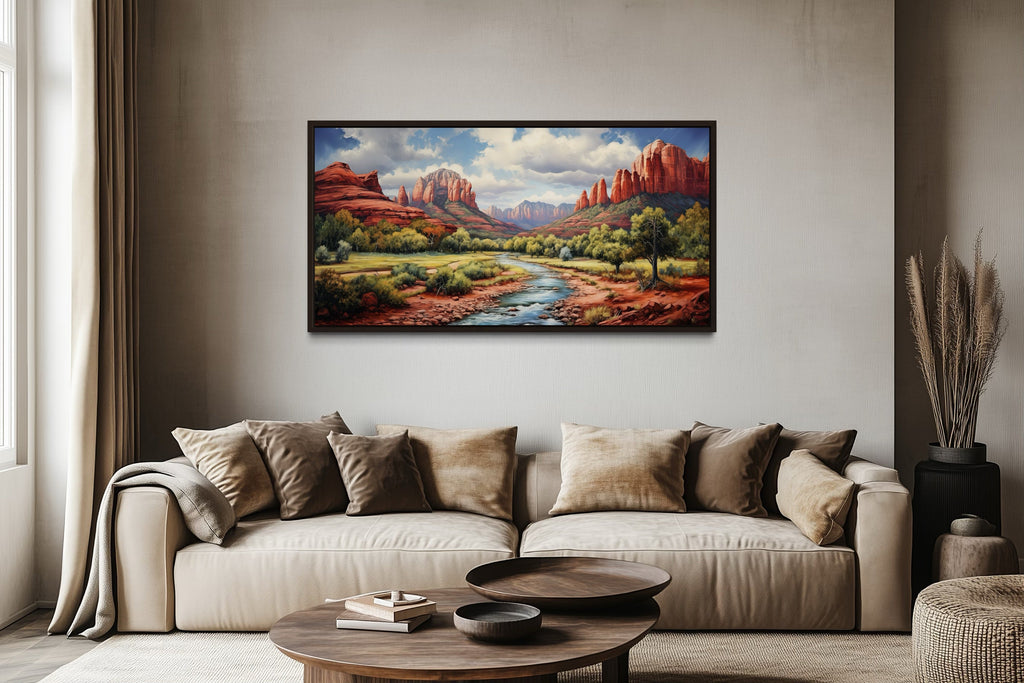 Sedona Arizona Red Rock State Park Southwestern Framed Canvas Wall Art