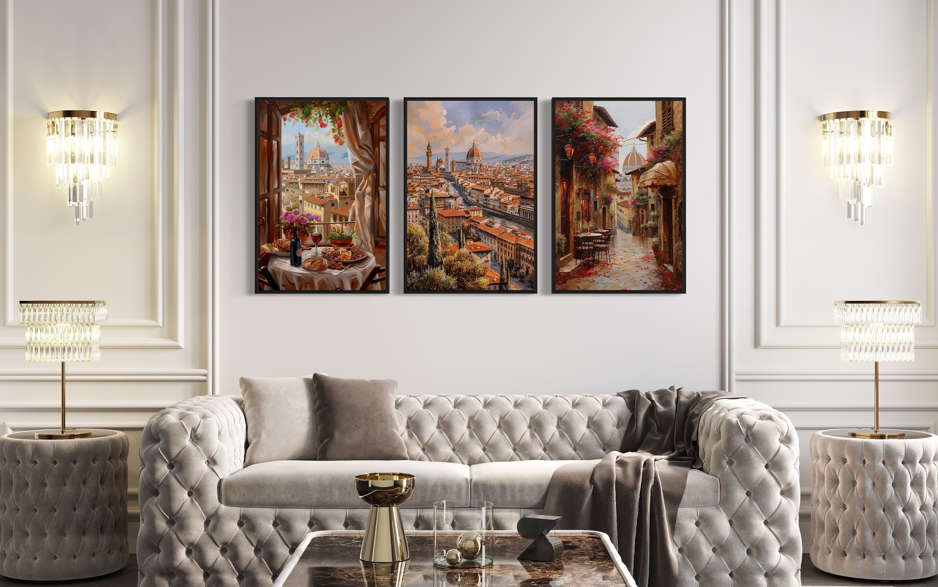 Set Of Three Florence Wall Art, Italy  Travel Posters