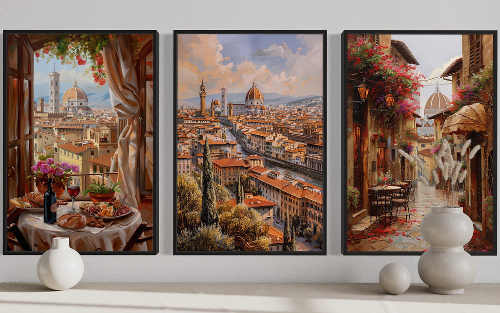 Set Of Three Florence Wall Art, Italy  Travel Posters