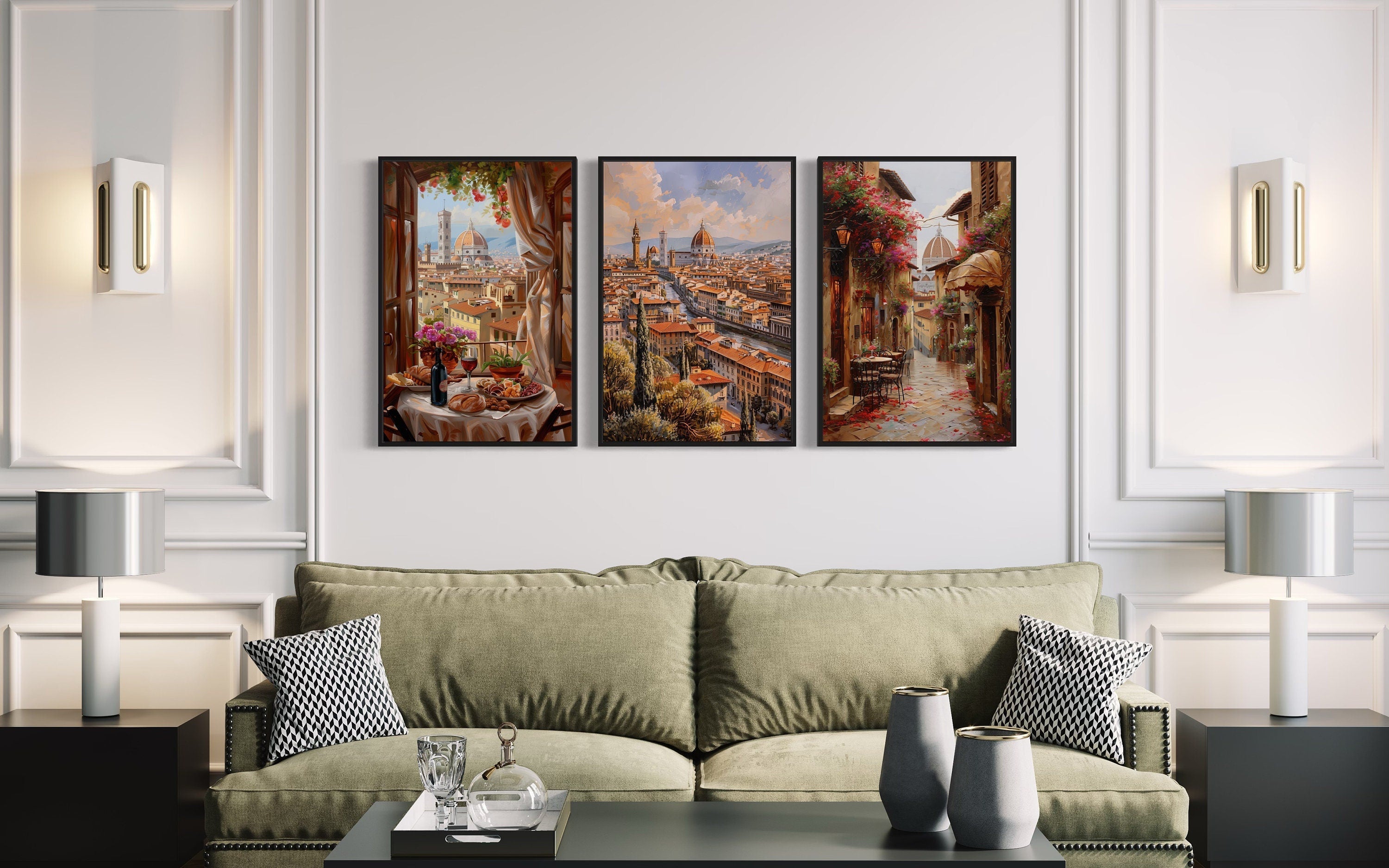 Set Of Three Florence Wall Art, Italy  Travel Posters
