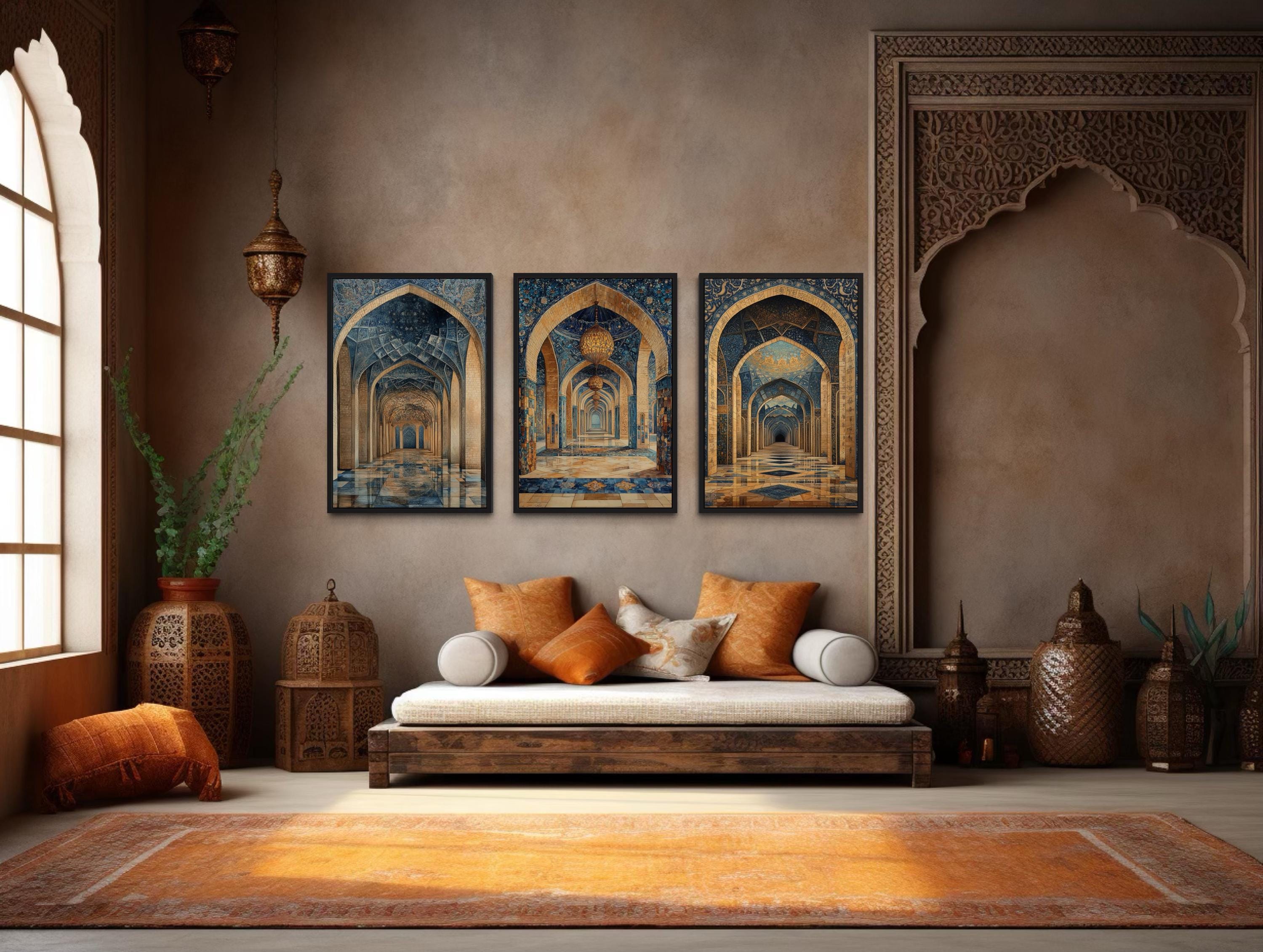 Set of 3 Persian Architecture Islamic Wall Art Prints