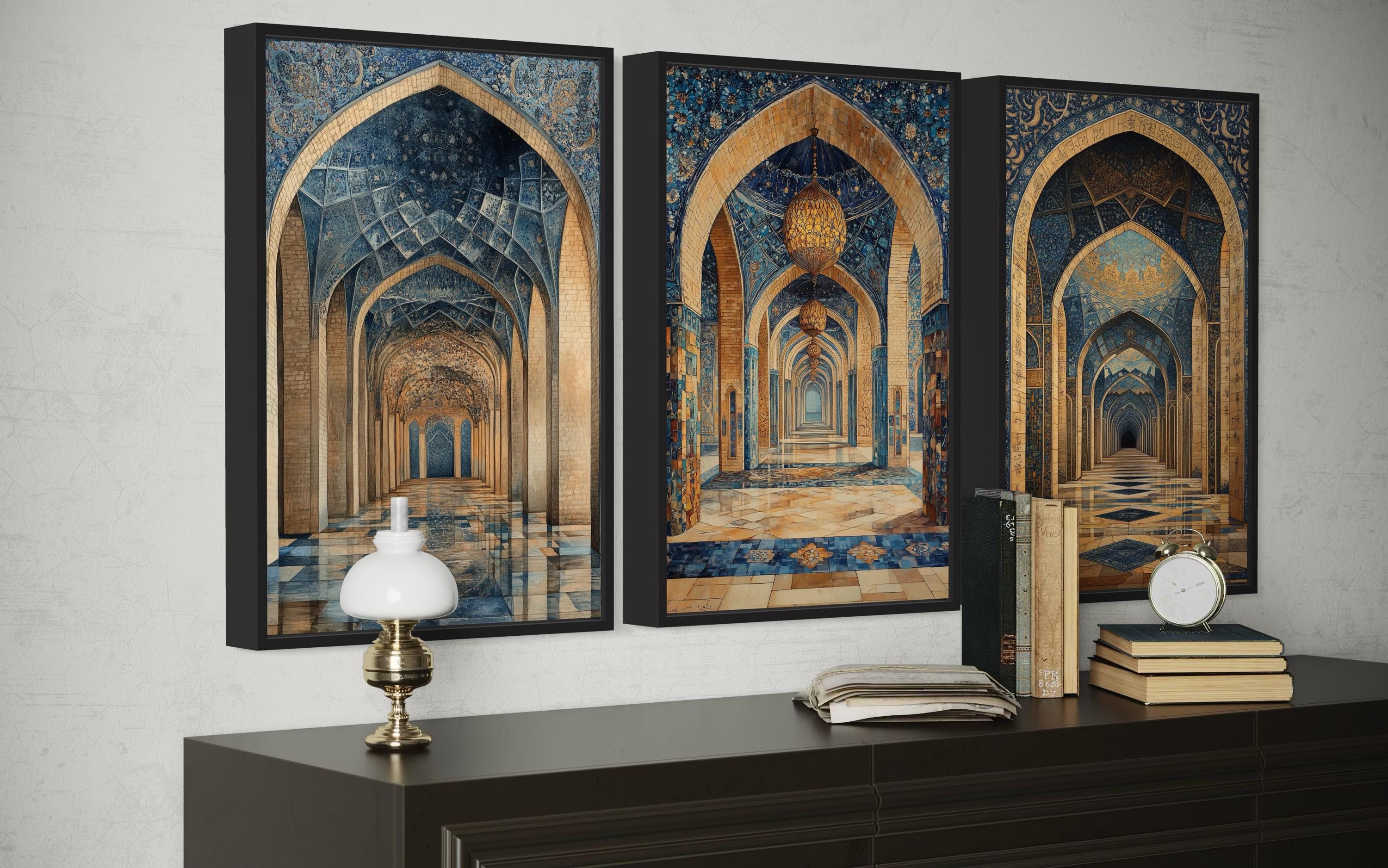 Set of 3 Persian Architecture Islamic Wall Art Prints